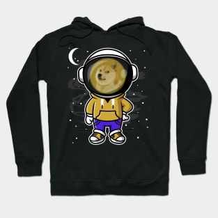 Hiphop Astronaut Dogecoin DOGE Coin To The Moon Crypto Token Cryptocurrency Wallet Birthday Gift For Men Women Kids Hoodie